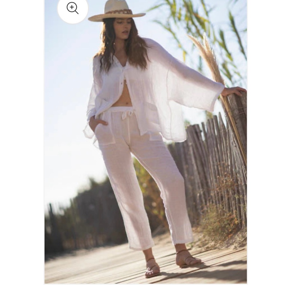 Sunday‎ Commando White Women Linen Pants Saint Tropez Paris Coastal Resort
Sz L